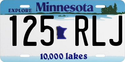 MN license plate 125RLJ