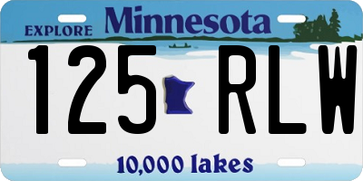 MN license plate 125RLW