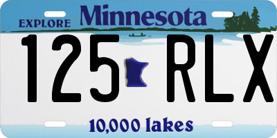 MN license plate 125RLX