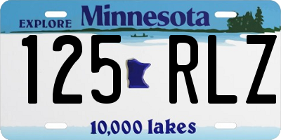 MN license plate 125RLZ