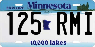 MN license plate 125RMI