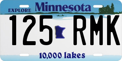 MN license plate 125RMK
