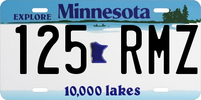 MN license plate 125RMZ