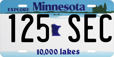 MN license plate 125SEC