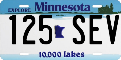MN license plate 125SEV