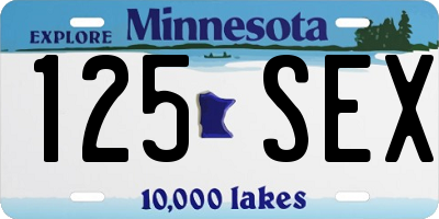 MN license plate 125SEX