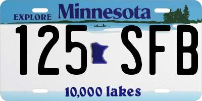MN license plate 125SFB