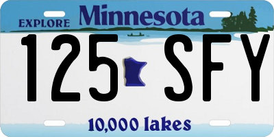 MN license plate 125SFY