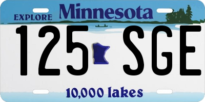 MN license plate 125SGE