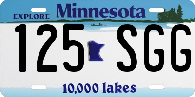 MN license plate 125SGG