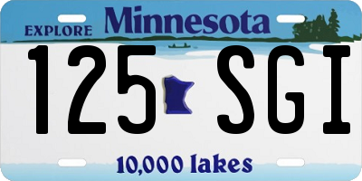 MN license plate 125SGI