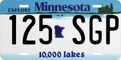 MN license plate 125SGP