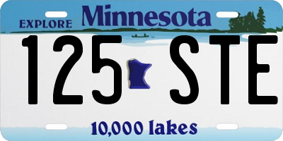 MN license plate 125STE