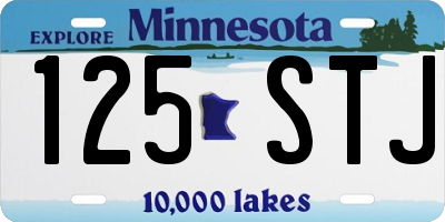 MN license plate 125STJ