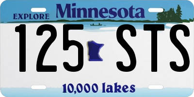MN license plate 125STS