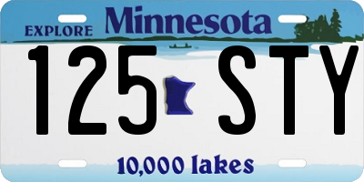 MN license plate 125STY