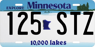 MN license plate 125STZ
