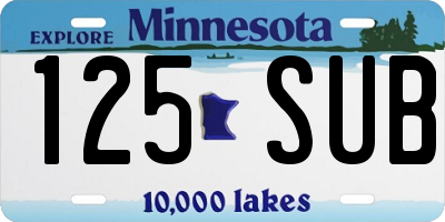 MN license plate 125SUB