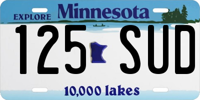 MN license plate 125SUD