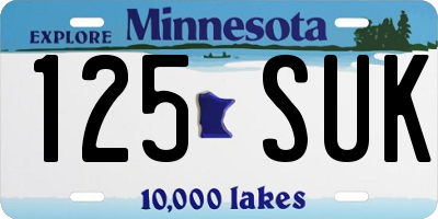 MN license plate 125SUK