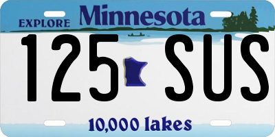 MN license plate 125SUS