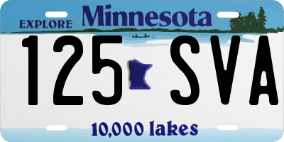 MN license plate 125SVA