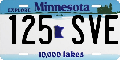 MN license plate 125SVE