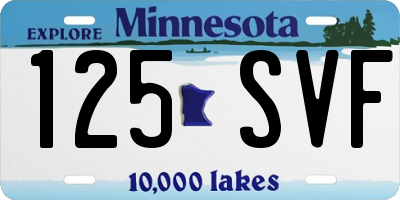 MN license plate 125SVF