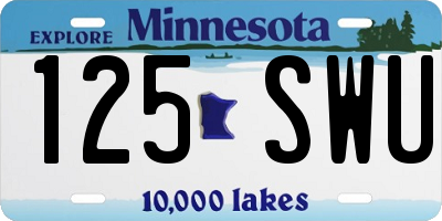 MN license plate 125SWU
