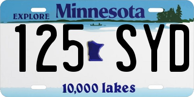 MN license plate 125SYD