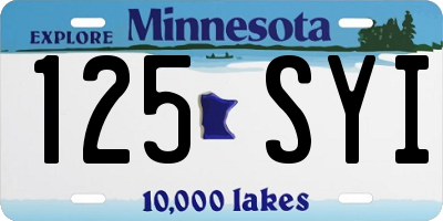 MN license plate 125SYI