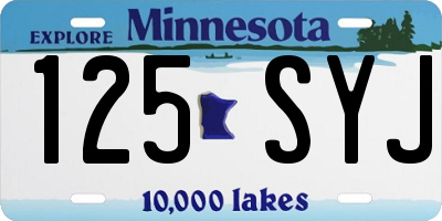 MN license plate 125SYJ