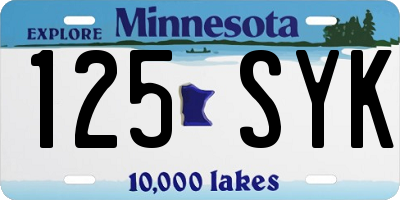 MN license plate 125SYK