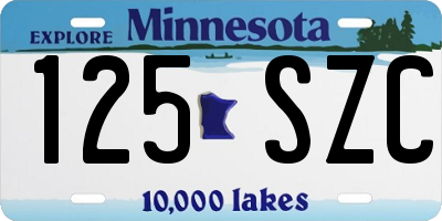 MN license plate 125SZC