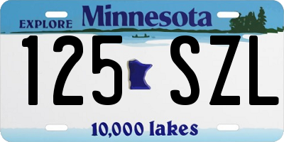 MN license plate 125SZL