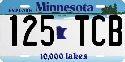 MN license plate 125TCB