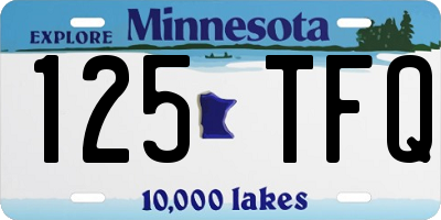 MN license plate 125TFQ