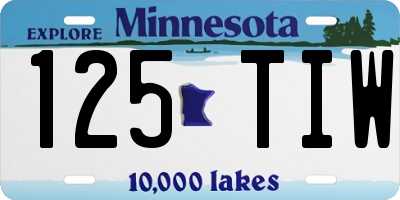 MN license plate 125TIW