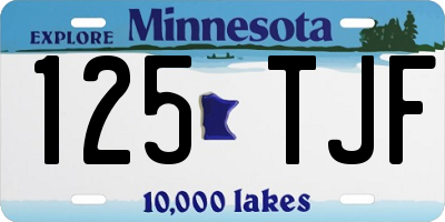 MN license plate 125TJF