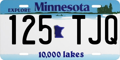 MN license plate 125TJQ