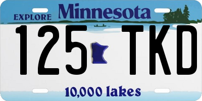 MN license plate 125TKD