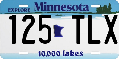 MN license plate 125TLX