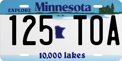 MN license plate 125TOA