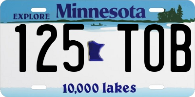 MN license plate 125TOB