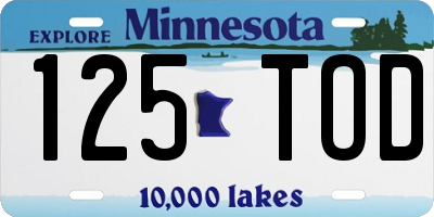MN license plate 125TOD