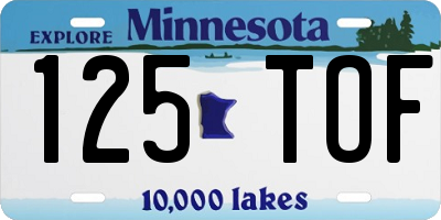 MN license plate 125TOF