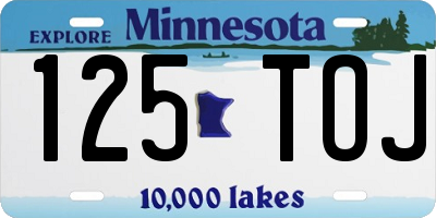 MN license plate 125TOJ