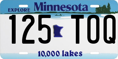 MN license plate 125TOQ