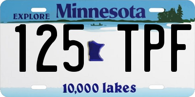 MN license plate 125TPF