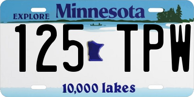 MN license plate 125TPW